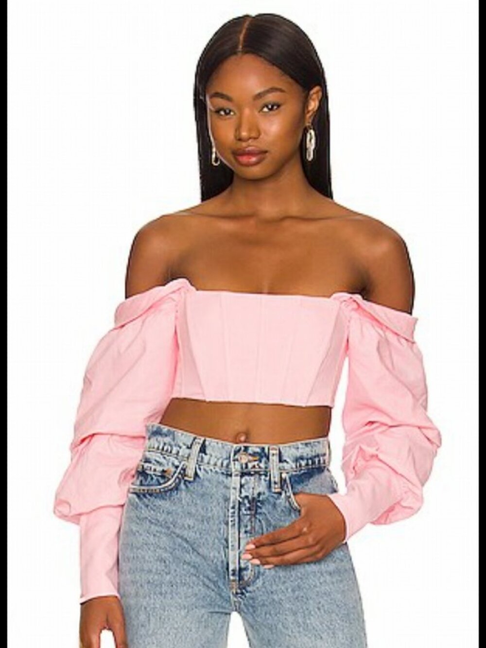NBD Odilia Off the Shoulder Top Pink Medium NWT